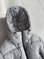 Мужская Зимняя Серая Куртка Пуховик - Стеганая Дутик с Капюшоном