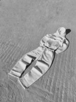 Мужской Утепленный Белый Спортивный Костюм Худи Штаны на Флисе Оверсайз