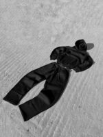 Мужской Утепленный Черный Спортивный Костюм Худи Штаны на Флисе Оверсайз