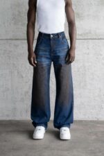 Мужские Синие Джинсы Багги Оверсайз – Широкие с Грязным Эффектом