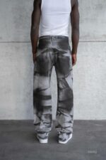 Мужские Серые Джинсы Багги Оверсайз – Широкие Вареные Тай Дай