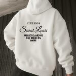 Мужское Белое Худи "Saint Louis" Оверсайз с Принтом - Утепленное с Начесом