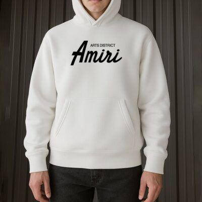 Мужское Белое Худи "Amiri" Оверсайз с Принтом - Утепленное с Начесом