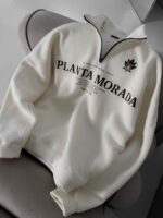 Мужская Молочная Кофта "Planta Morada" под Горло с Коротким Замком - Теплая с Начесом