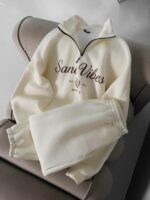 Мужской Теплый Молочный Спортивный Костюм "Sane Vibes" с Начесом - Кофта под Горло + Штаны