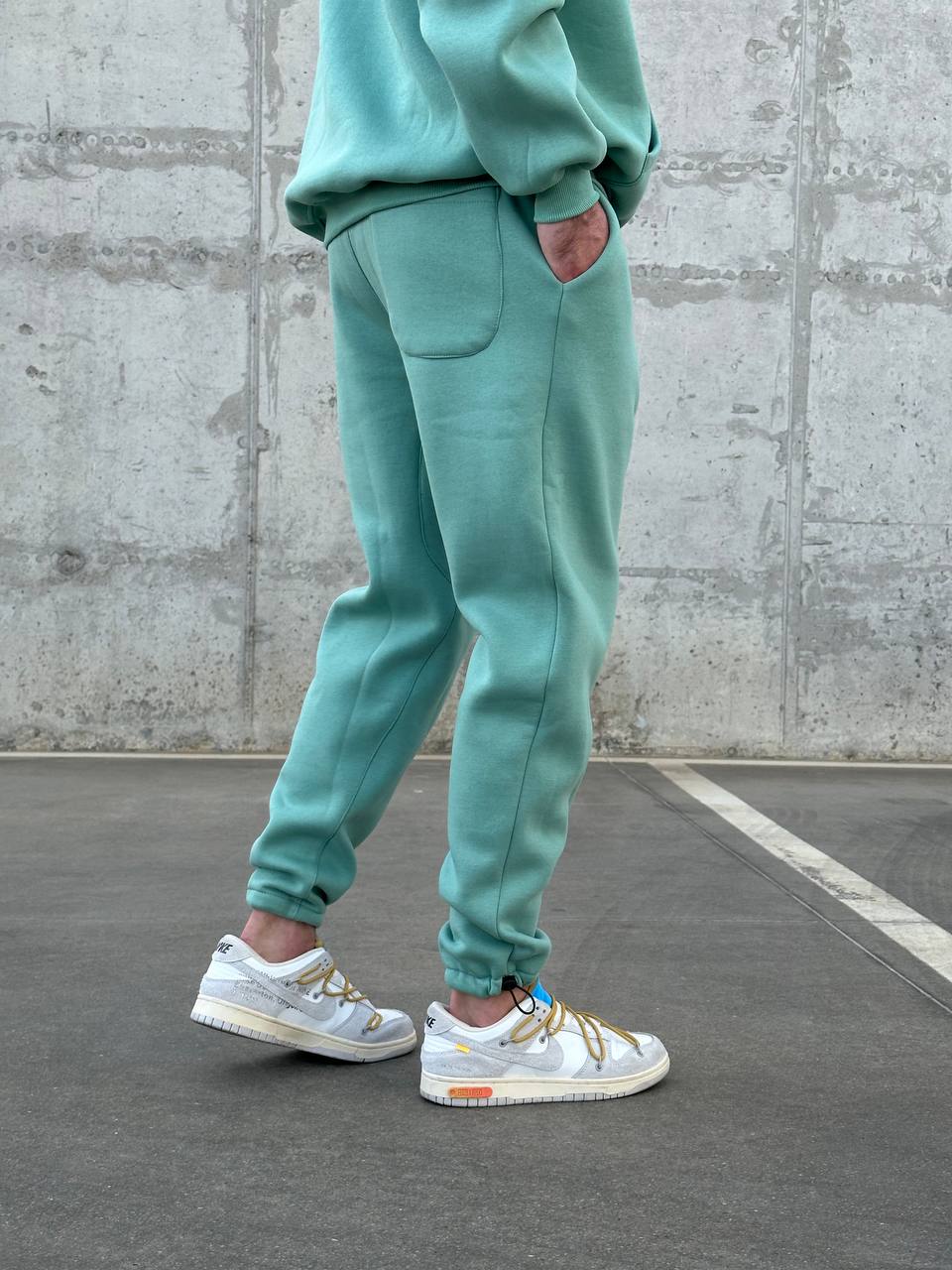 photo_2025-11-24_10-39-12 Мужские Утепленные Мятные Спортивные Штаны Джоггеры на Флисе с Затяжками