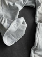 Мужской Серый Меланж Костюм Худи Штаны Оверсайз с Вышивкой и Кантом - Утепленный на Флисе