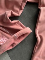 Мужской Розовый Костюм Худи Штаны Оверсайз с Вышивкой и Кантом - Утепленный на Флисе