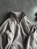 Мужской Теплый Флисовый Серый Костюм на Змейке - Зип Кофта под Горло + Штаны Джоггеры