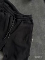 Мужской Теплый Флисовый Черный Костюм на Змейке - Зип Кофта под Горло + Штаны Джоггеры