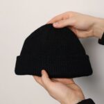 Мужская Вязаная Черная Шапка Бини