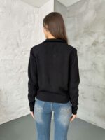 Женская Базовая Черная Кофта на Молнии под Горло