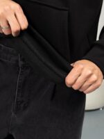 Мужское Утепленное Черное Худи Оверсайз - Базовое на Флисе с Фиксаторами