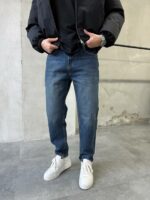 Мужские Синие Джинсы Slim Crop - Свободные Джинсовые Штаны Слим