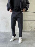 Мужские Графитовые Джинсы Slim Crop - Свободные Джинсовые Штаны Слим