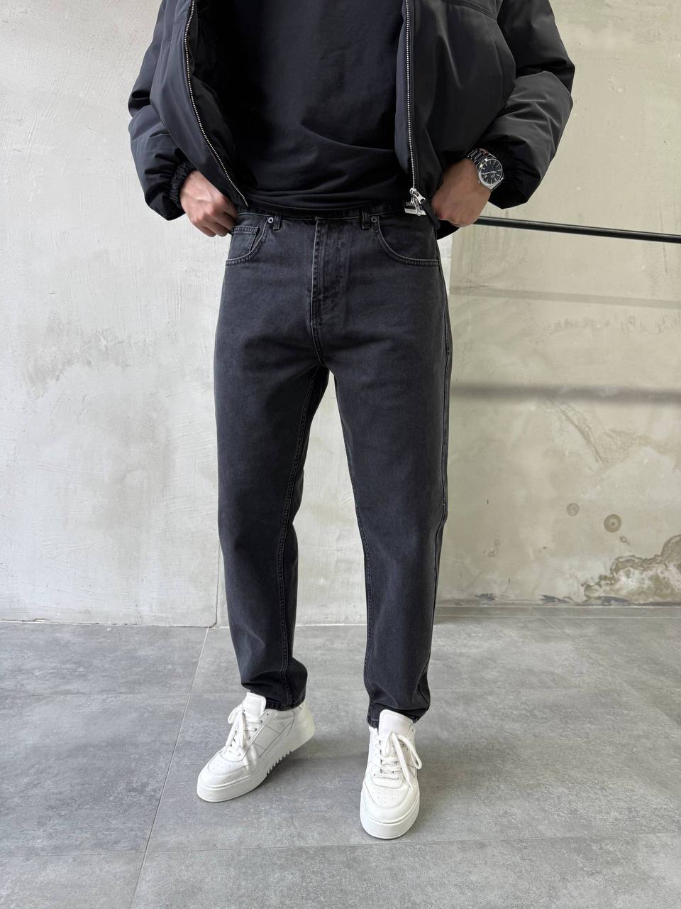 photo_2025-12-02_19-19-31 Мужские Графитовые Джинсы Slim Crop - Свободные Джинсовые Штаны Слим