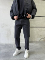 Мужские Свободные Джинсы Slim Графит - Джинсовые Штаны Слим