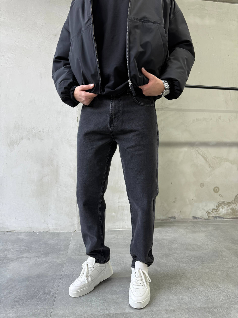 photo_2025-12-03_09-10-28 Мужские Свободные Джинсы Slim Графит - Джинсовые Штаны Слим