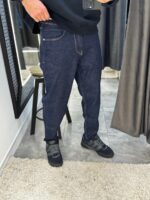 Мужские Свободные Темно-Синие Джинсы Mom Fit