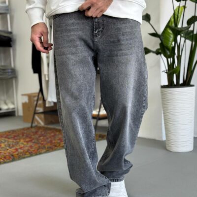 Мужские Широкие Серые Джинсы Baggy Fit