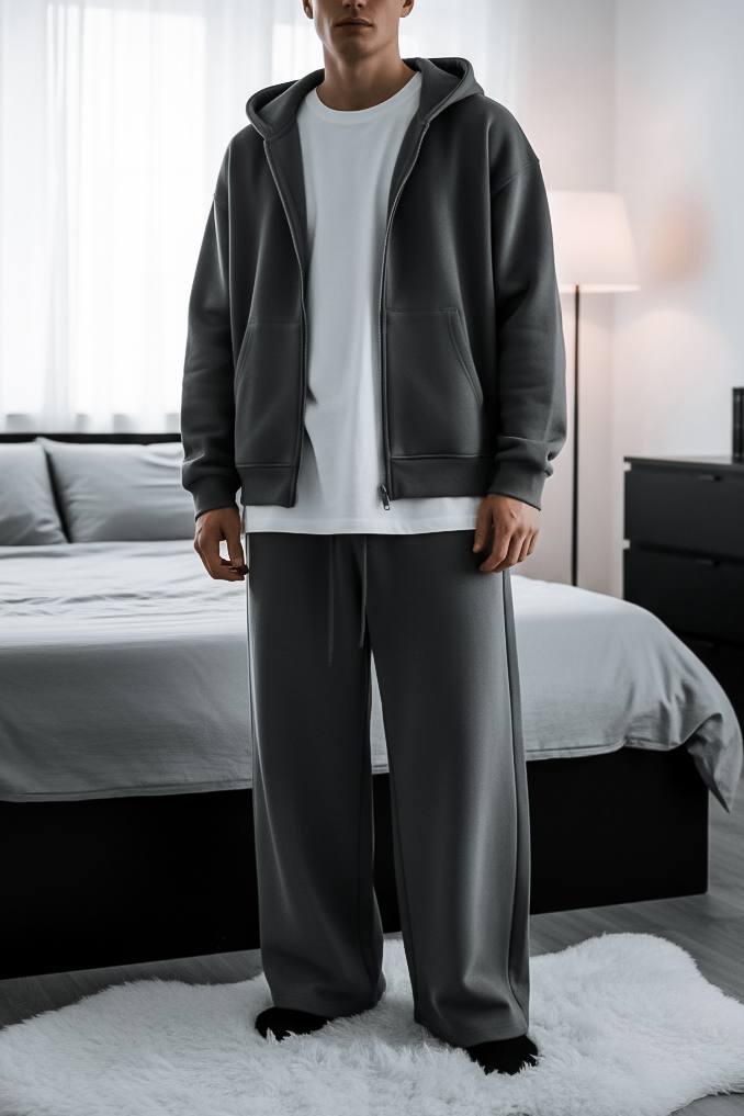 photo_2025-12-04_21-57-23 Мужской Утепленный Графитовый Костюм Оверсайз на Молнии с Начесом (Зипка + Штаны)