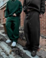 Мужской Утепленный Графитовый Костюм Оверсайз на Флисе (Свитшот + Штаны)