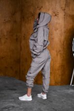 Женский Темно-Серый Спортивный Костюм Плащевка - Олимпийка + Штаны Карго