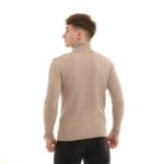 Мужской Базовый Бежевый Гольф Водолазка с Отворотом