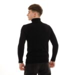 Мужской Базовый Черный Гольф Водолазка с Отворотом