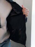 Мужская Зимняя Темно-Синяя Куртка Дутик на Молнии с Высоким Горлом