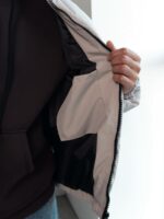 Мужская Зимняя Серая Куртка Дутик на Молнии с Высоким Горлом