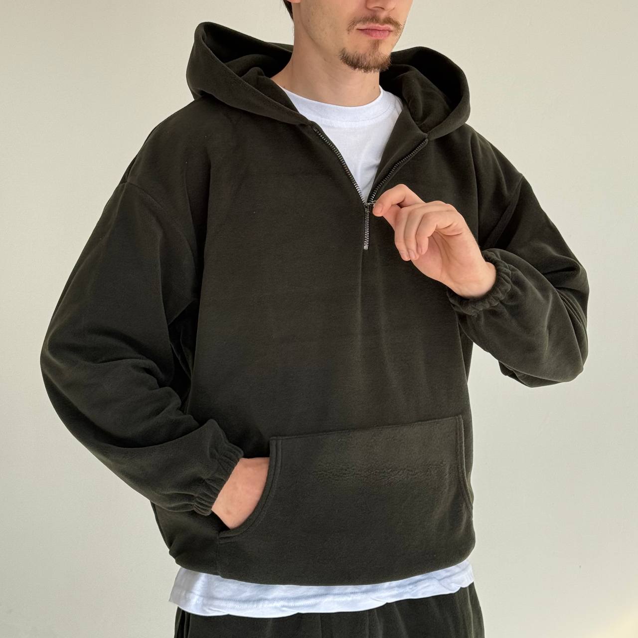 photo_2025-12-10_09-52-48 Мужское Флисовое Худи Хаки Оверсайз с Замком
