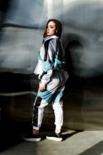 Женский Белый Спортивный Костюм Плащевка с Лампасами (Олимпийка + Штаны)