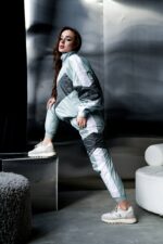 Женский Фисташковый Спортивный Костюм Плащевка с Лампасами (Олимпийка + Штаны)