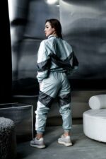 Женский Фисташковый Спортивный Костюм Плащевка с Лампасами (Олимпийка + Штаны)