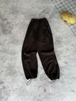 Мужские Широкие Коричневые Спортивные Штаны Оверсаз с Затяжками Внизу