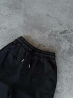 Мужские Широкие Черные Спортивные Штаны Оверсаз с Затяжками Внизу