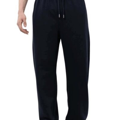 Мужские Широкие Черные Спортивные Штаны Оверсаз с Затяжками Внизу