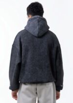 Мужское Утепленное Графитовое Худи Варенка Оверсайз на Флисе с Вышивками