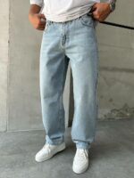 Мужские Светло-Голубые Джинсы Багги - Широкие Джинсовые Штаны Прямого Кроя