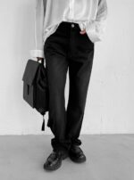 Мужские Черные Джинсы Багги - Джинсовые Штаны Широкие Прямые