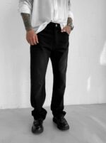 Мужские Черные Джинсы Багги - Джинсовые Штаны Широкие Прямые