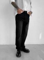 Мужские Черные Джинсы Багги - Джинсовые Штаны Широкие Прямые