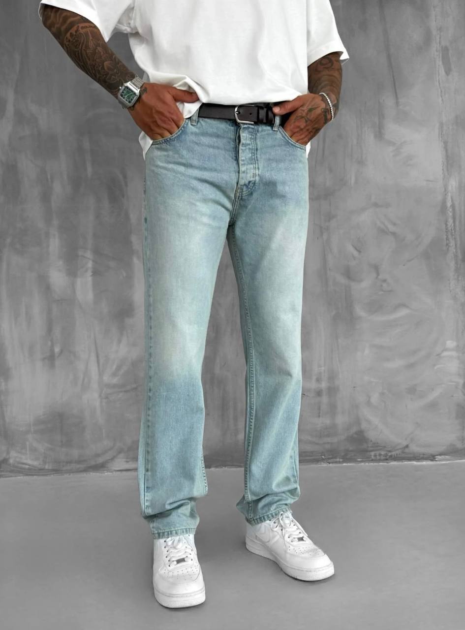 photo_2025-12-11_21-13-55 Мужские Голубые Джинсы Багги - Джинсовые Штаны Широкие Прямые