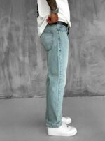 Мужские Голубые Джинсы Багги - Джинсовые Штаны Широкие Прямые