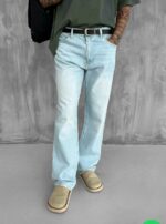Мужские Светло-Голубые Джинсы Багги - Джинсовые Штаны Широкие Прямые