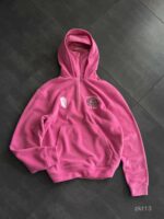 Мужское Теплое Розовое Худи Оверсайз - Флисовое с Балаклавой и Вышивками