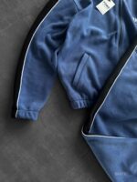 Мужской Теплый Флисовый Синий Костюм с Лампасами - Кофта под Горло на Молнии + Штаны Джоггеры