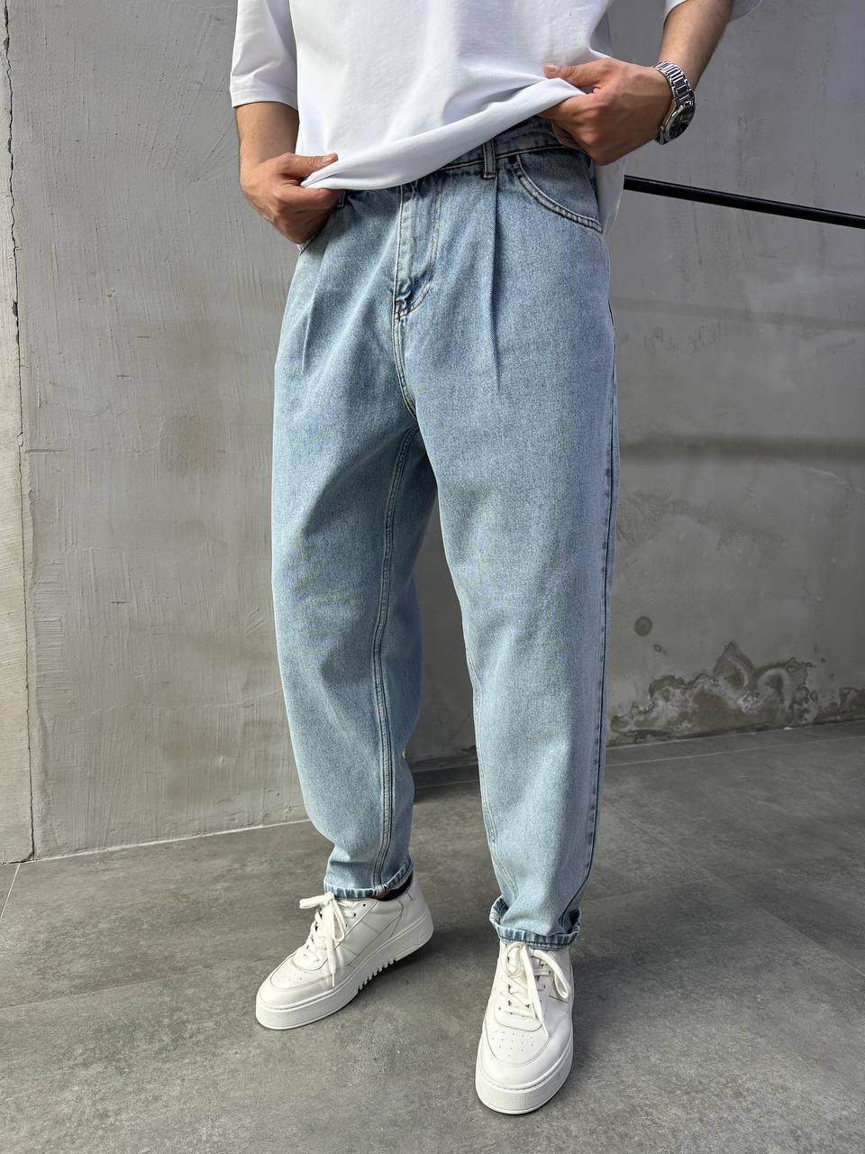 photo_2025-12-14_13-32-58 (2) Мужские Широкие Голубые Джинсы Баллоны Варенки - Джинсовые Штаны Balloon со Складками
