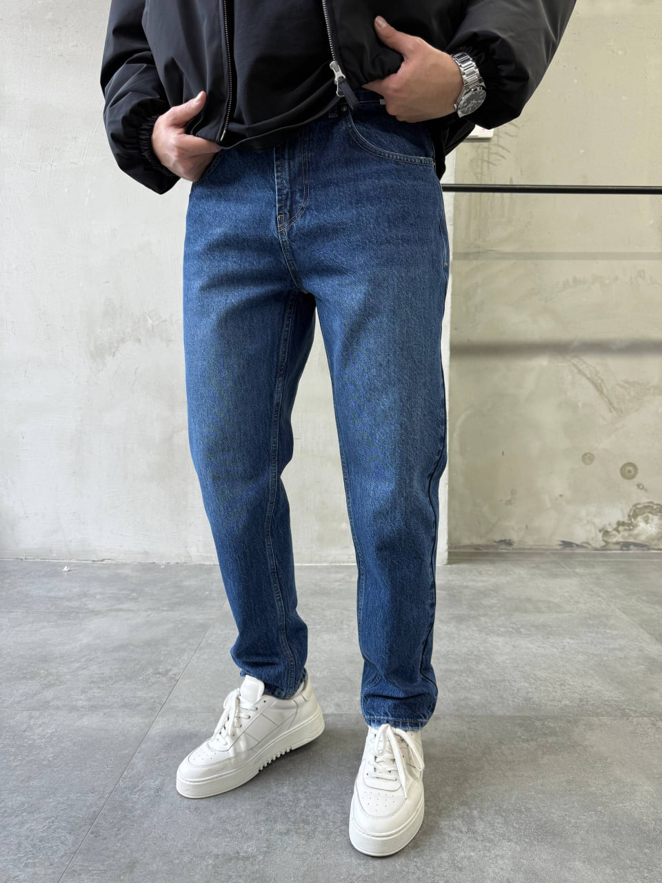 photo_2025-12-14_13-32-58 Мужские Свободные Синие Джинсы Мом - Джинсовые Штаны Mom